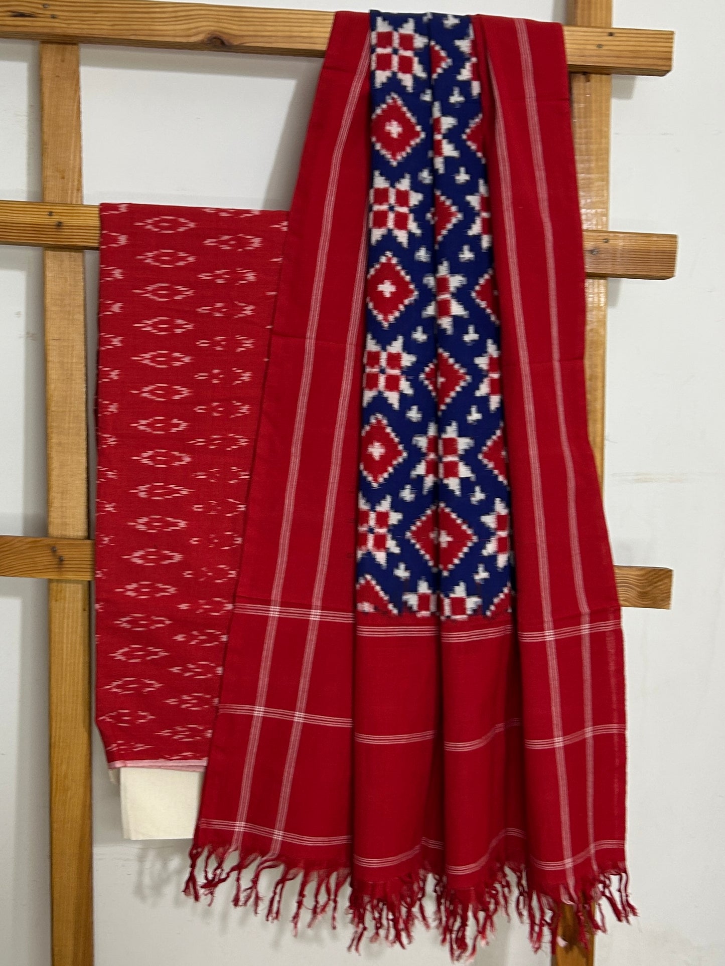 Telia Rumal Double Ikat Mercerized Cotton Dress Material
