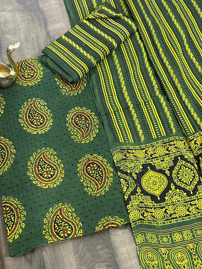 Ajrakh Cotton Hakoba Dress Material