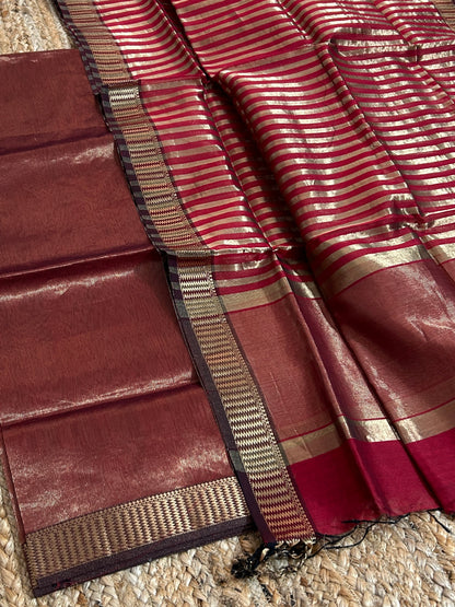 Maheshwari Tissue zari Dress Material