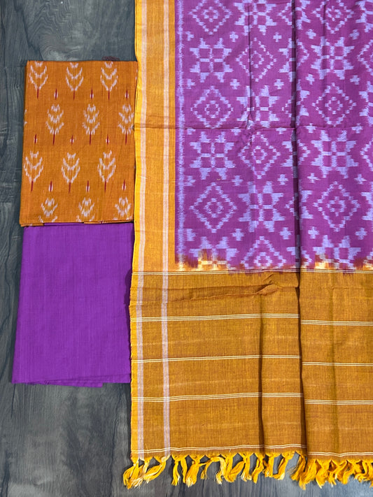 Telia Rumal Double Ikat Cotton Dress Material