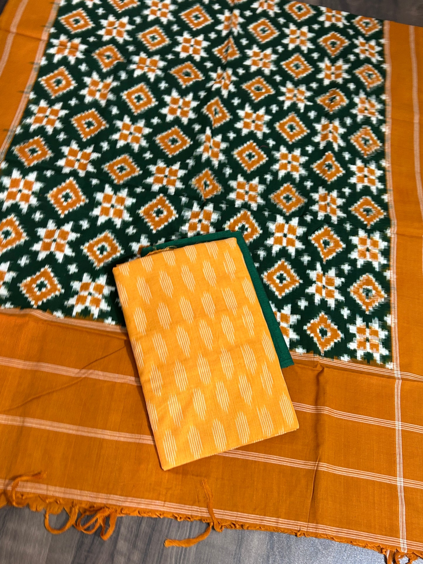 Telia Rumal Double Ikat Cotton Dress Material