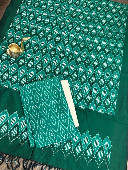 Double Ikat Mercerized Cotton Dress Material
