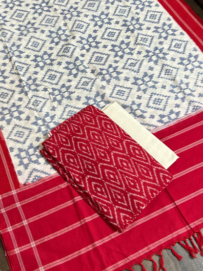 Telia Rumal Ikat Mercerised Cotton Dress Material