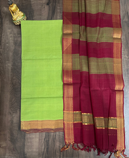 Pure Handloom Mangalagiri Cotton&nbsp;Dress Material