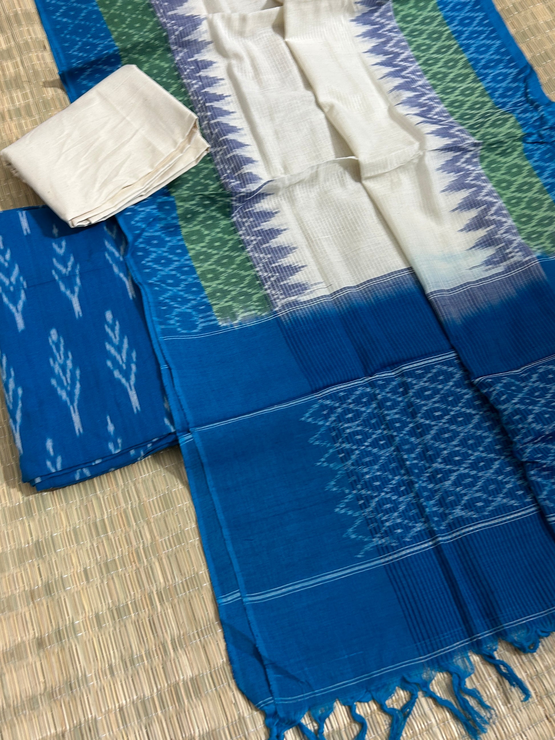 Double Ikat Cotton Dress Material