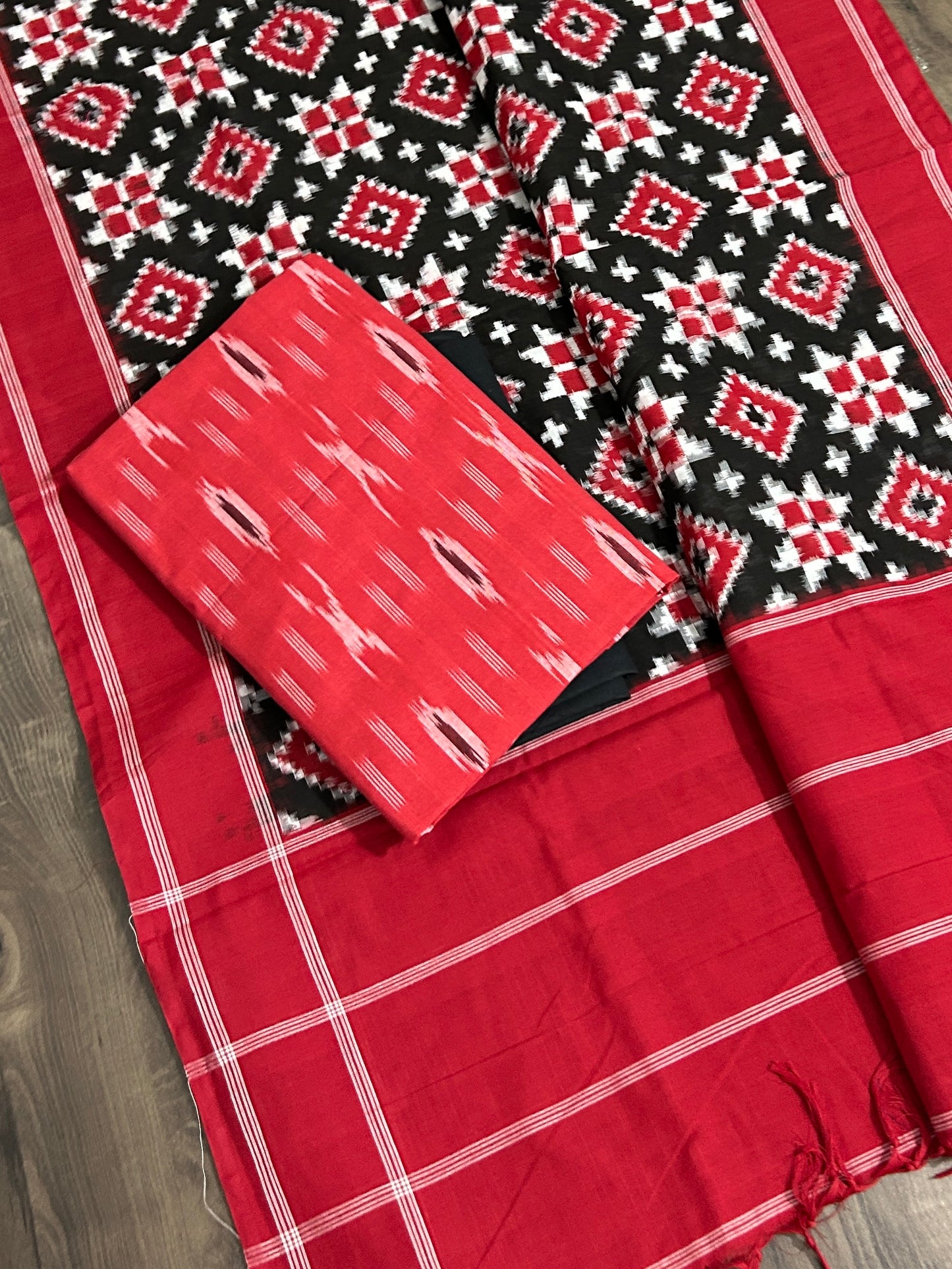 Telia Rumal Double Ikat Cotton Dress Material