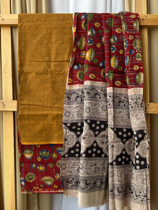 Kalamkari Cotton Dress Material