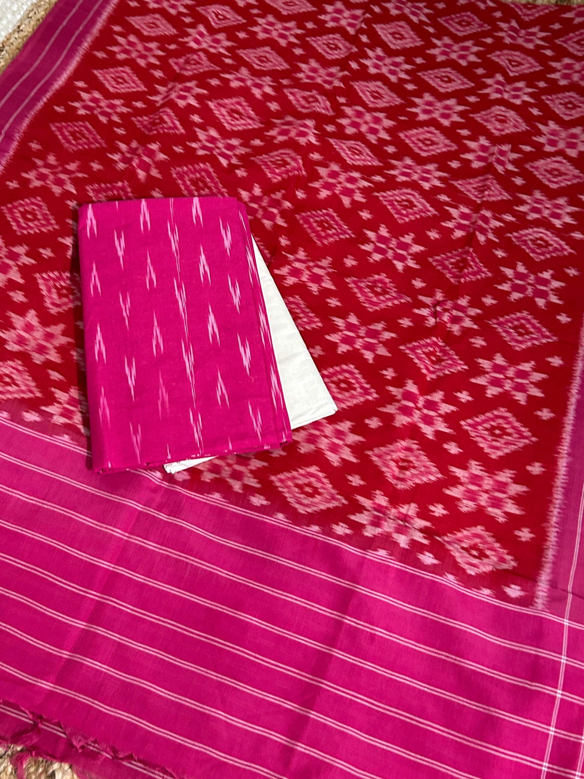 Double Ikat Cotton Dress Material