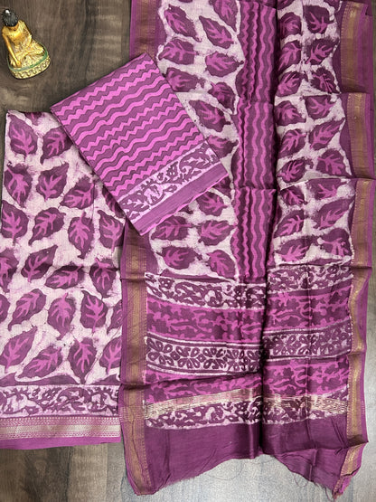 Hand BlockPrint Maheshwari Silk Cotton Dress Material