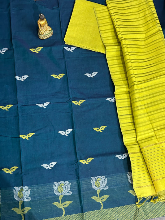 Mangalagiri Cotton Dress Material with Weaving Bootis