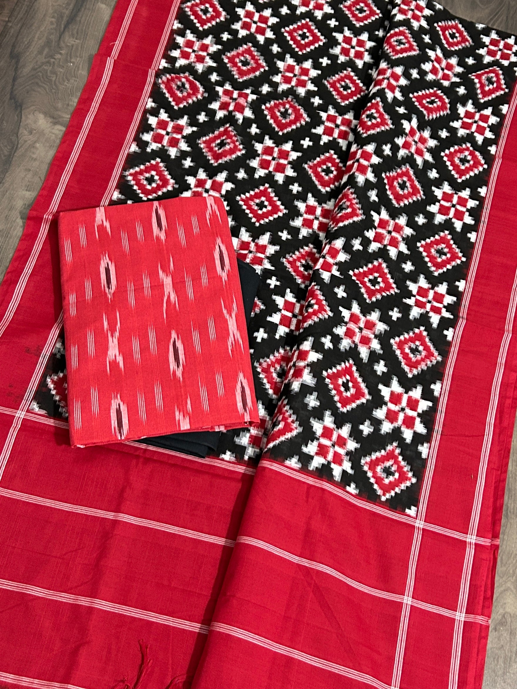 Telia Rumal Double Ikat Cotton Dress Material