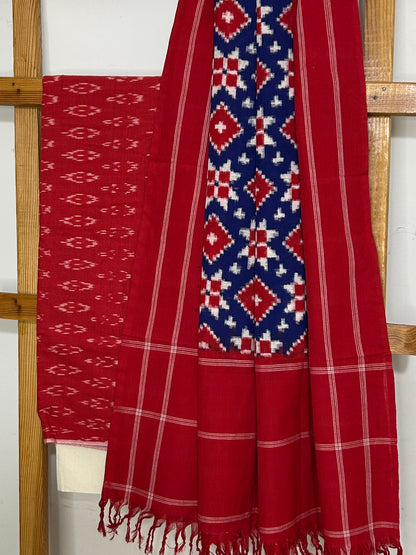 Telia Rumal Double Ikat Mercerized Cotton Dress Material