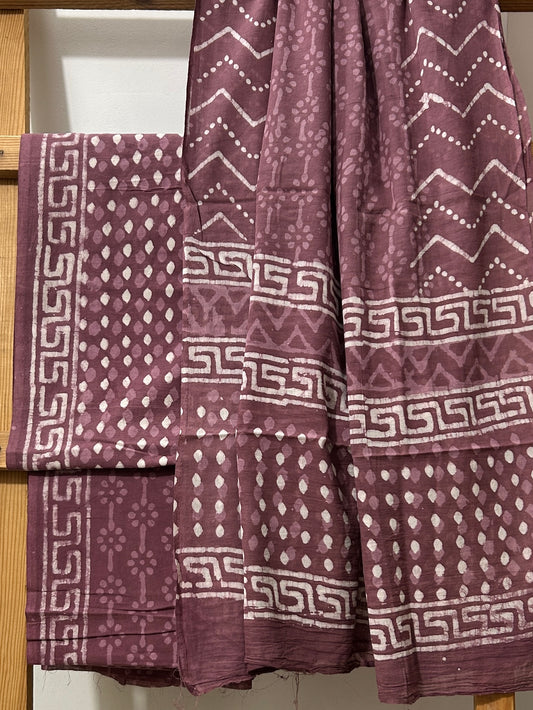 Hand BlockPrint Cotton Dress Material with Cotton Dupatta