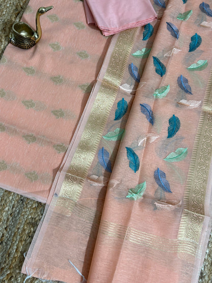 Mix cotton Banarasi dress material
