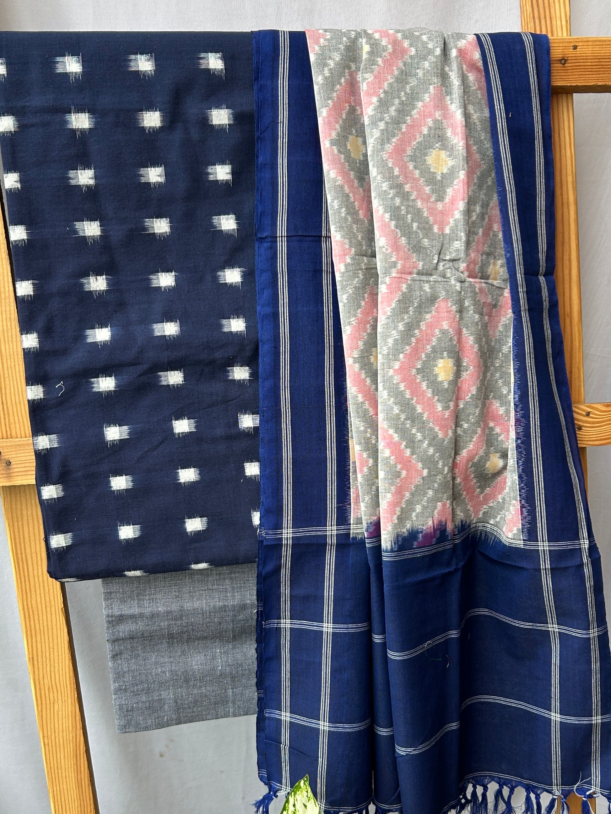 Telia Rumal Double Ikat Mercerized Cotton Dress Material