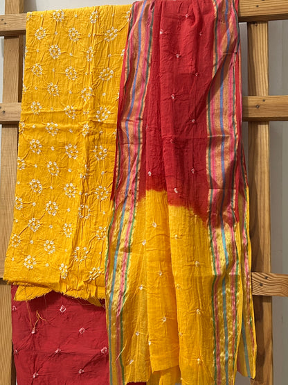 Bandhej Cotton Dress Material