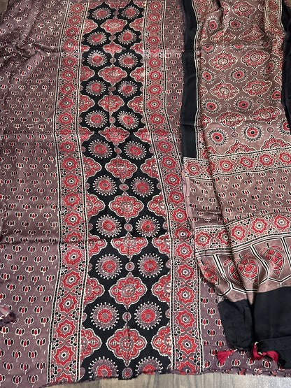 Ajrakh Modal Silk Dress Material