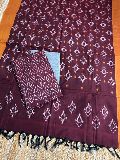 Double Ikat Mercerised Cotton Dress Material