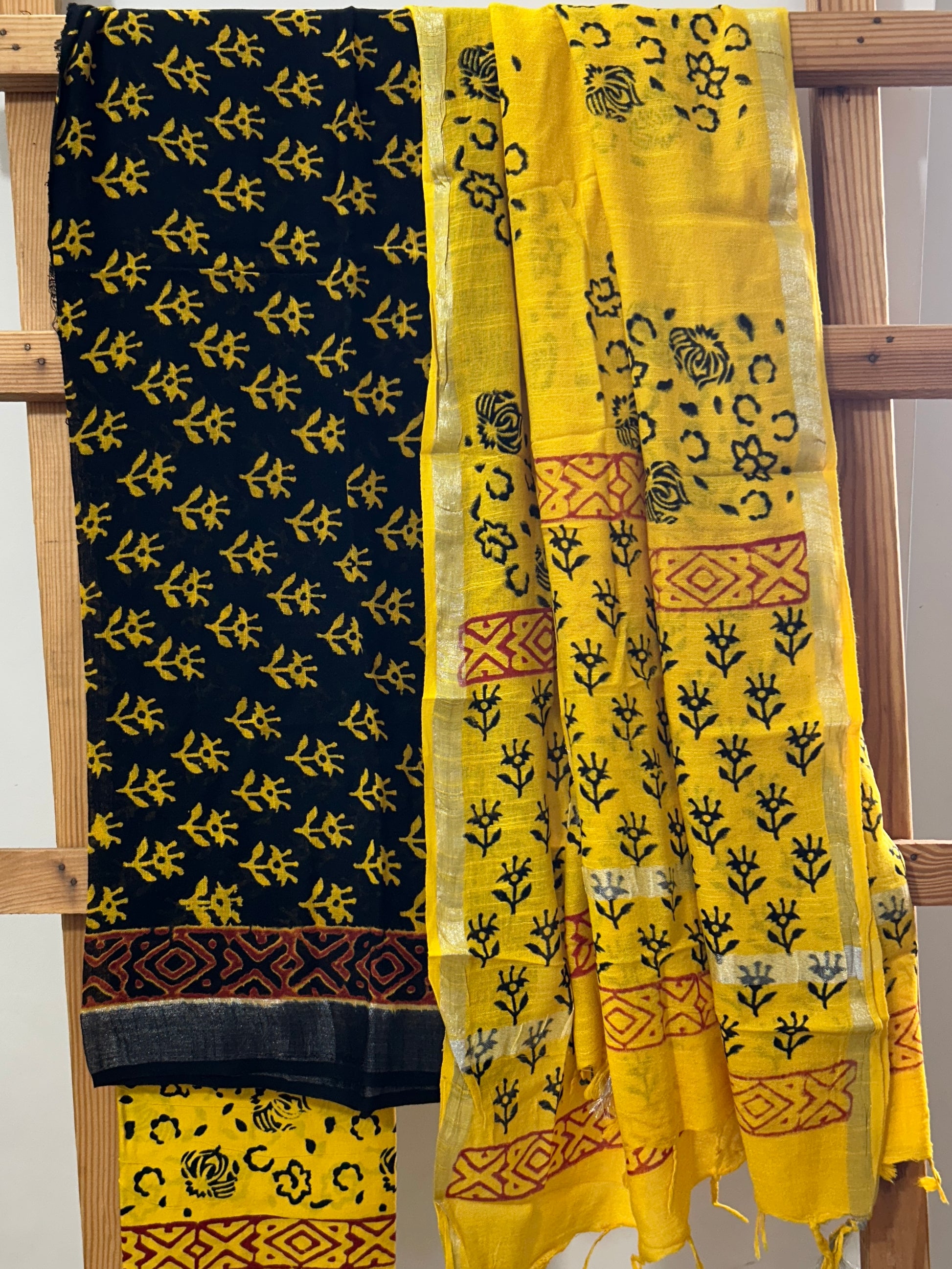 Hand BlockPrint Linen Cotton Dress Material