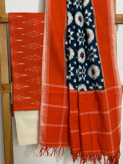 Telia Rumal Double Ikat Mercerized Cotton Dress Material