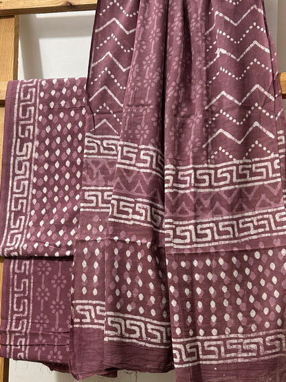 Hand BlockPrint Cotton Dress Material with Cotton Dupatta
