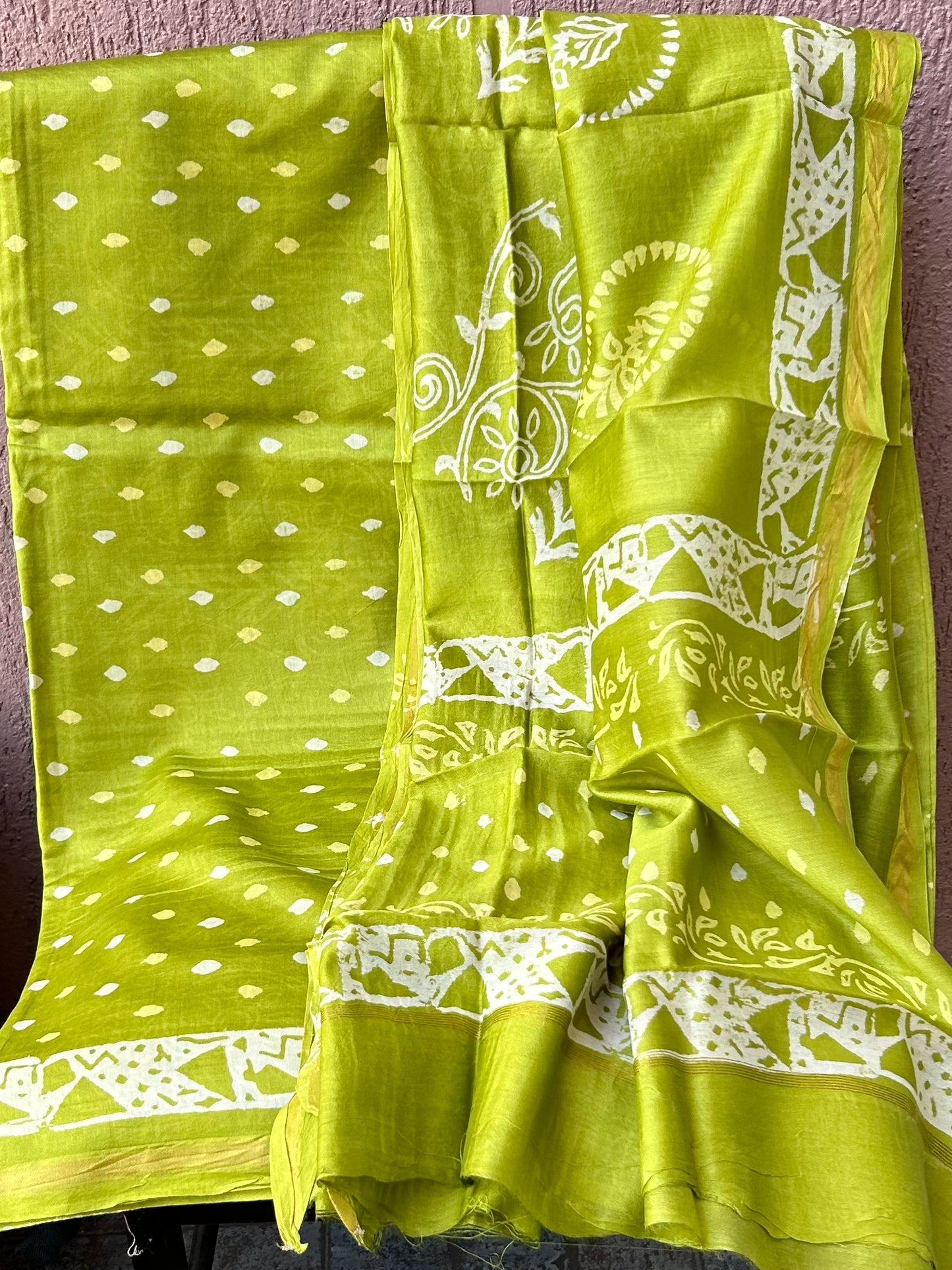 Chanderi SilkCotton Hand Blockprint Dress Material