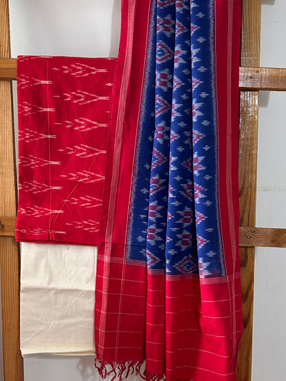 Double Ikat Cotton Dress Material
