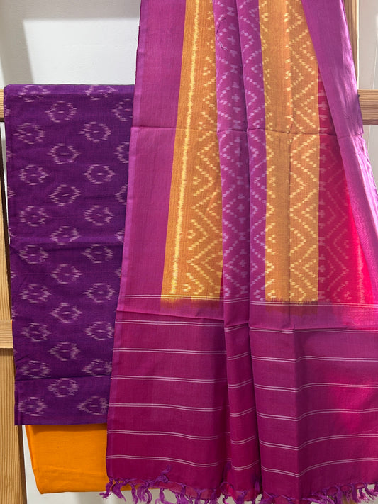 Ikat Mercerised Cotton Dress Material