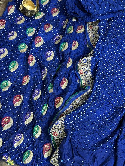 Gadwal Silk Bandhej Dress Material