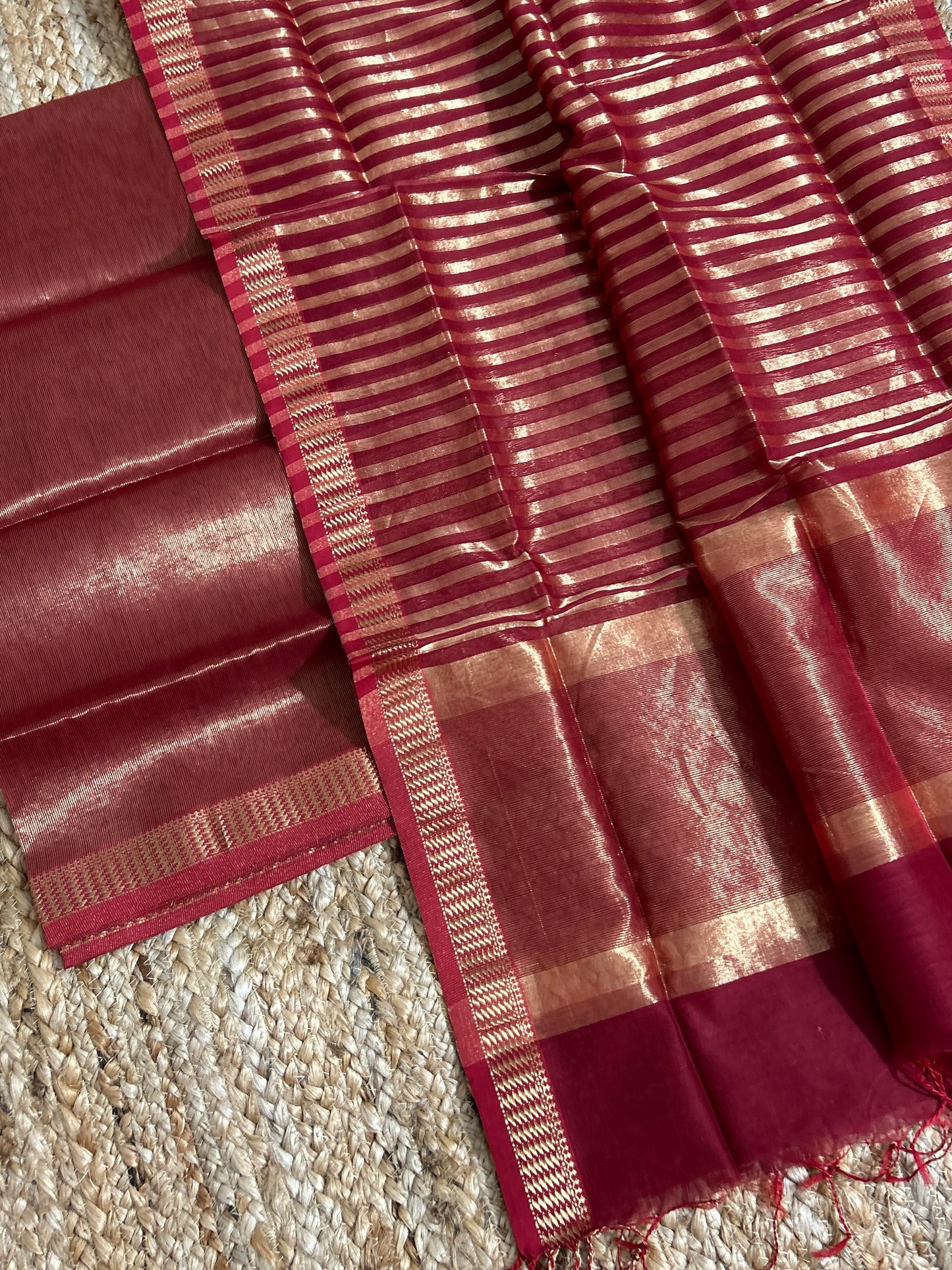 Maheshwari Tissue zari Dress Material