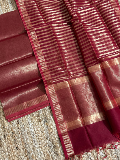 Maheshwari Tissue zari Dress Material