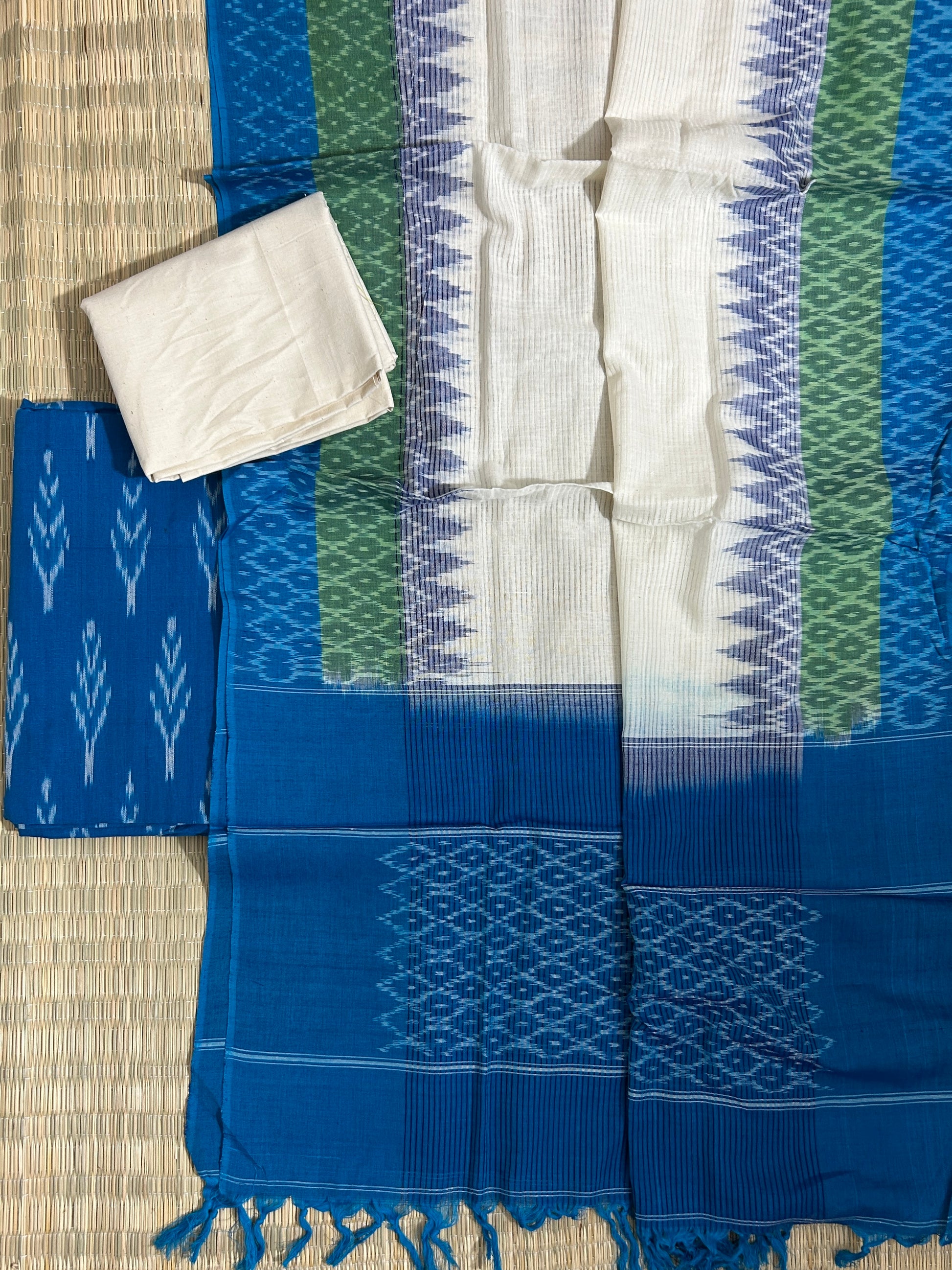 Double Ikat Cotton Dress Material