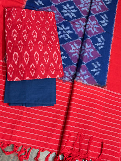 Double Ikat Mercerised Cotton Dress Material #