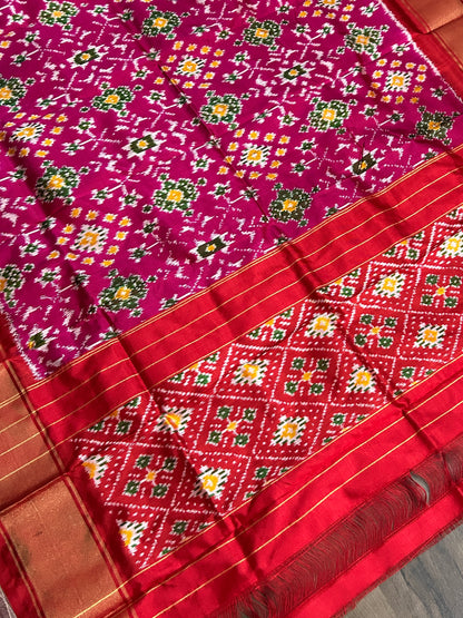 Pochampally Pure Silk Dupatta with Patola Motives