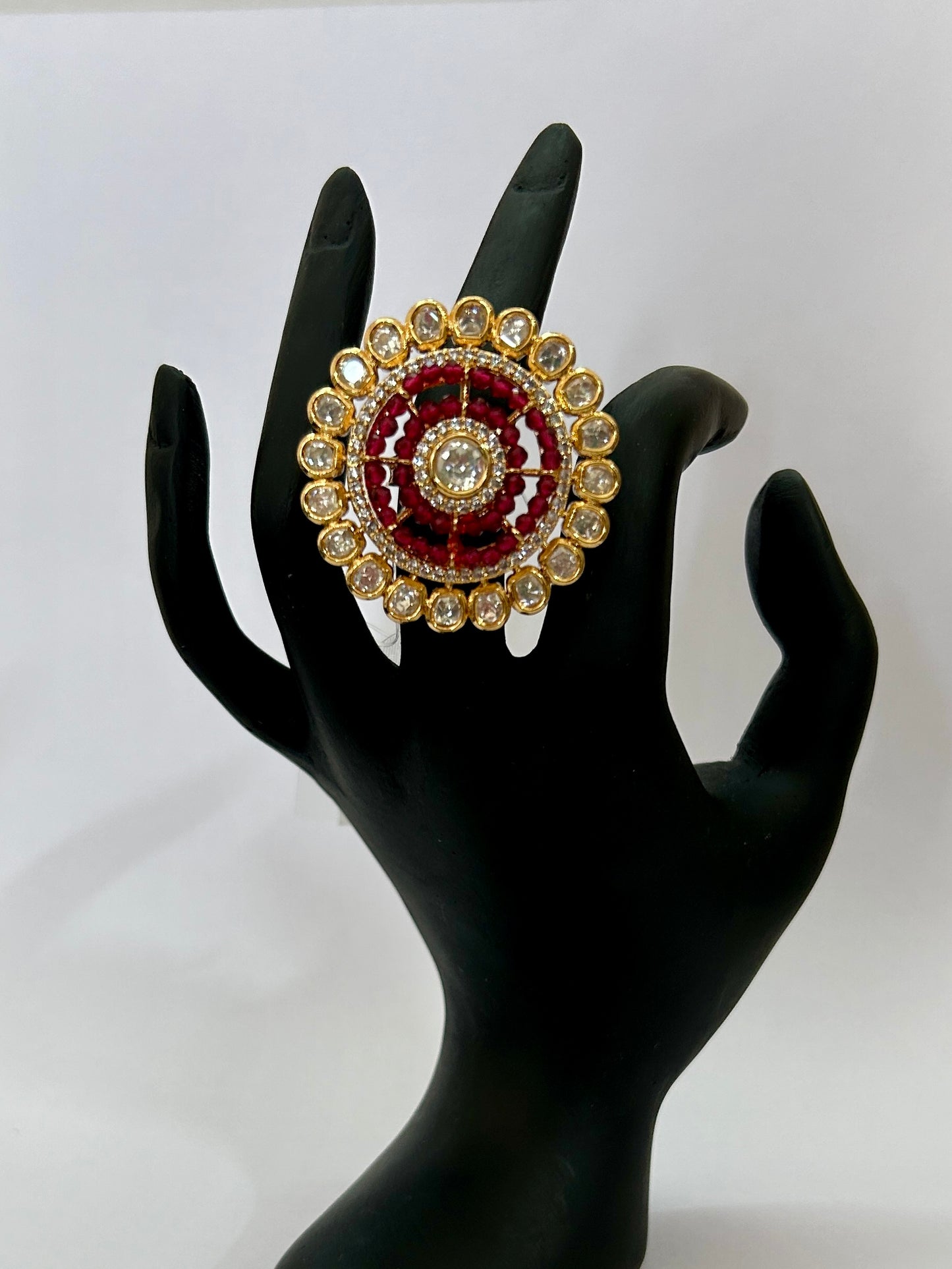 Cocktail Kundan Finger Ring