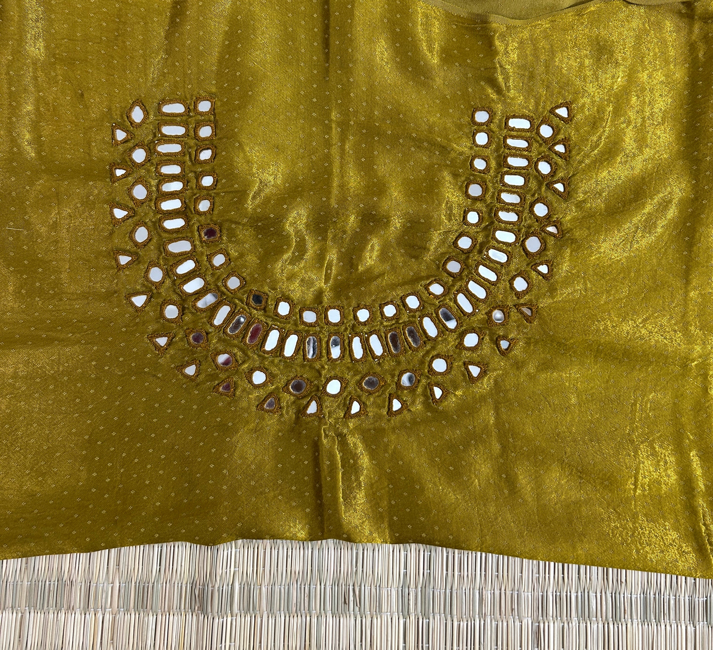 Mashroo Silk Mirror Work Blouse Piece