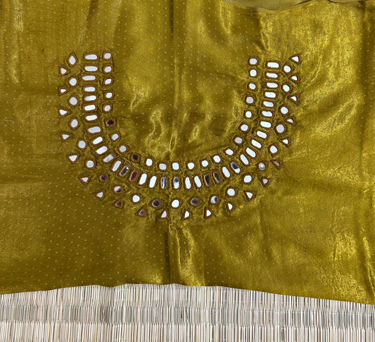 Mashroo Silk Mirror Work Blouse Piece