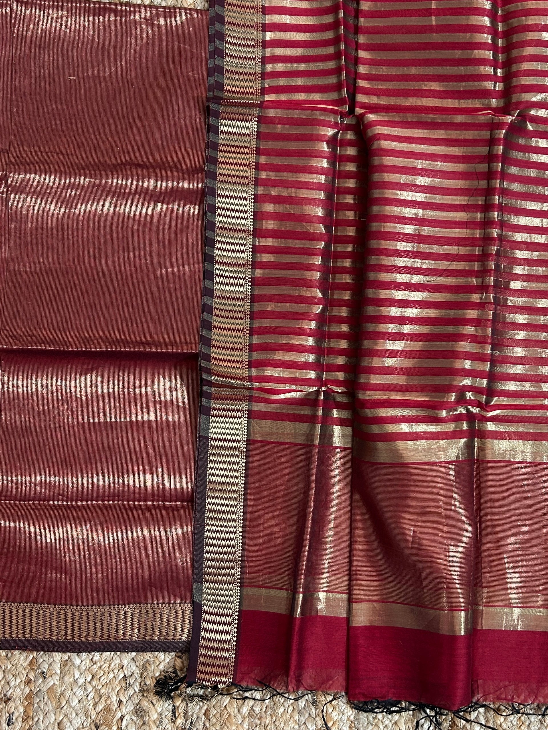 Maheshwari Tissue zari Dress Material