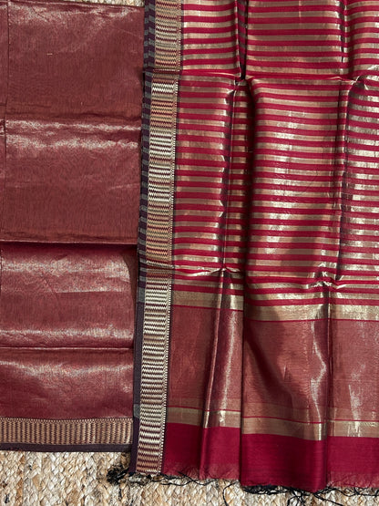 Maheshwari Tissue zari Dress Material