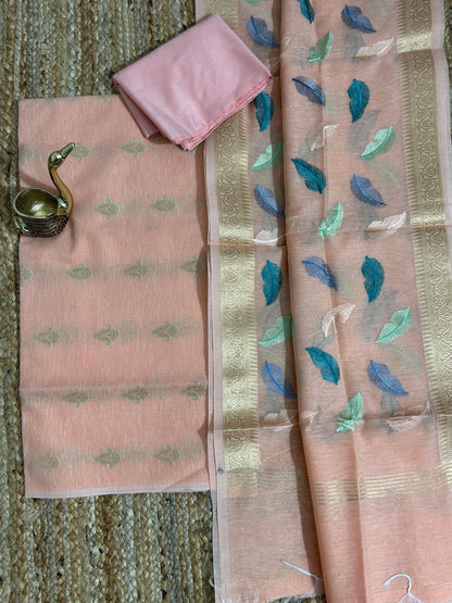 Mix cotton Banarasi dress material
