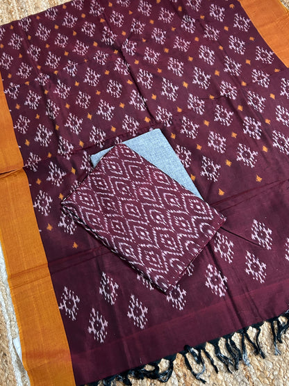Double Ikat Mercerised Cotton Dress Material