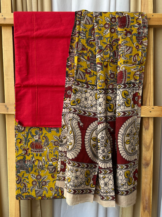 Kalamkari Cotton Dress Material