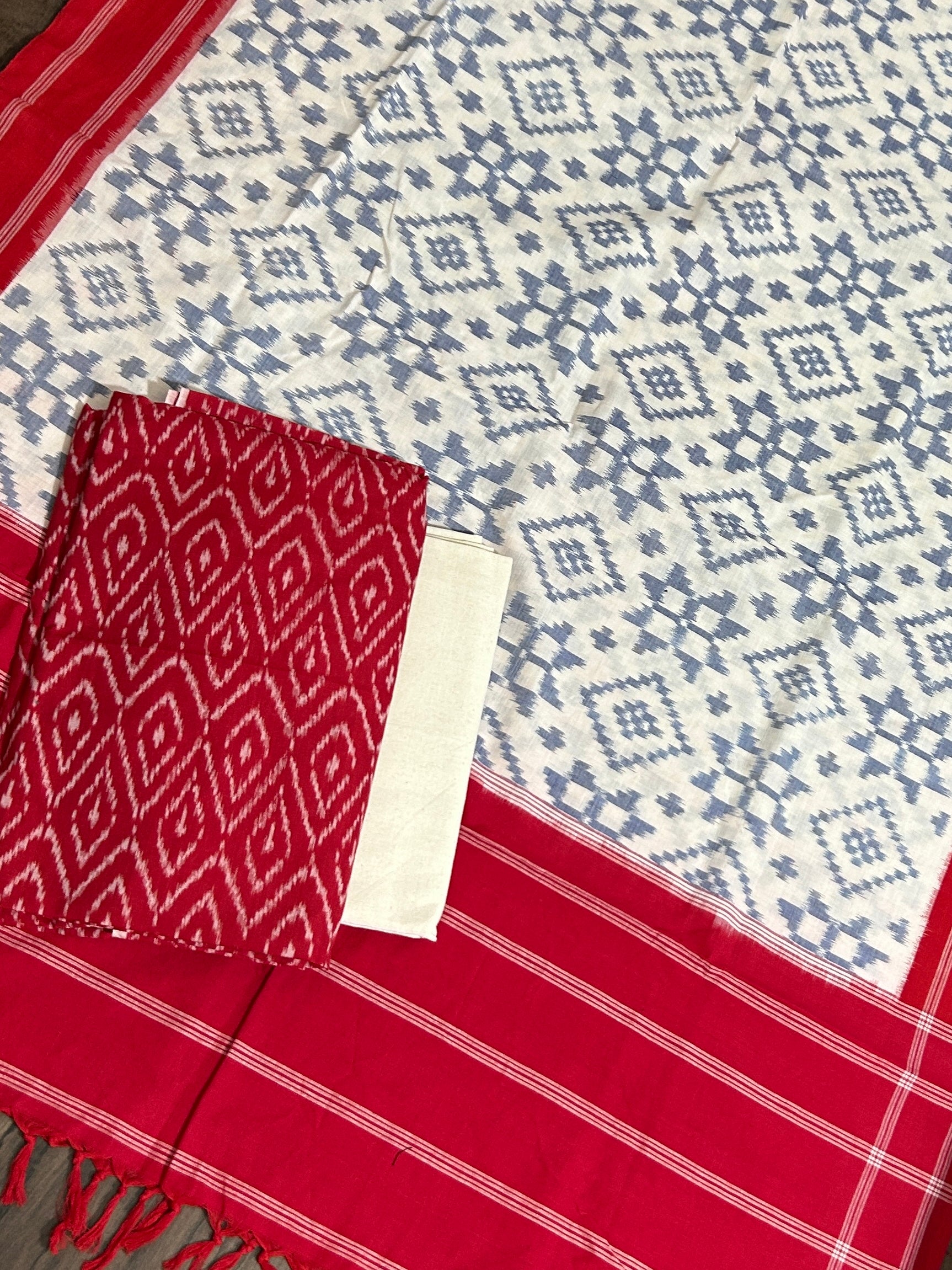 Telia Rumal Ikat Mercerised Cotton Dress Material