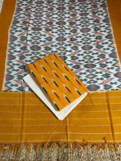 Double Ikat Cotton Dress Material