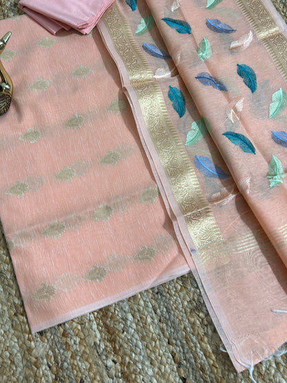 Mix cotton Banarasi dress material