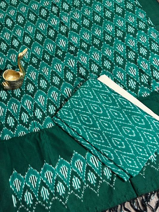 Double Ikat Mercerized Cotton Dress Material