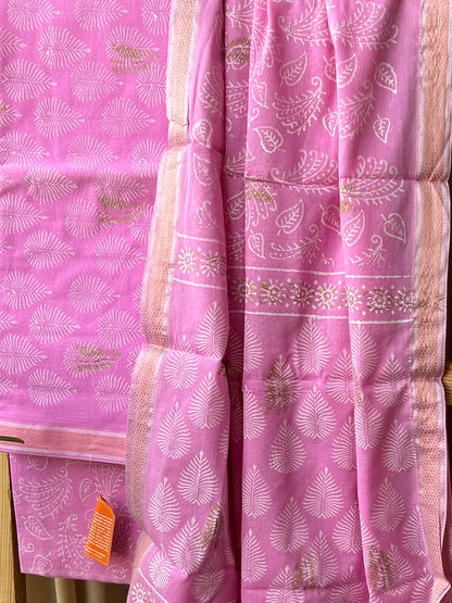 Rich Cotton Hand BlockPrint Dress Material with Cotton Dupatta