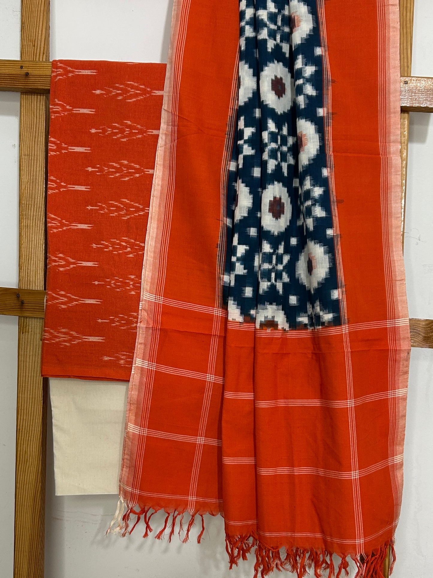 Telia Rumal Double Ikat Mercerized Cotton Dress Material