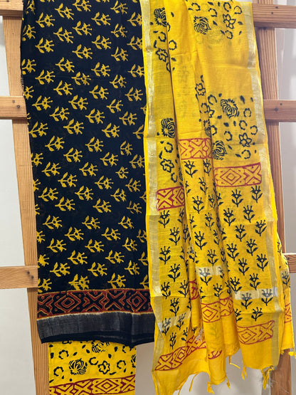 Hand BlockPrint Linen Cotton Dress Material