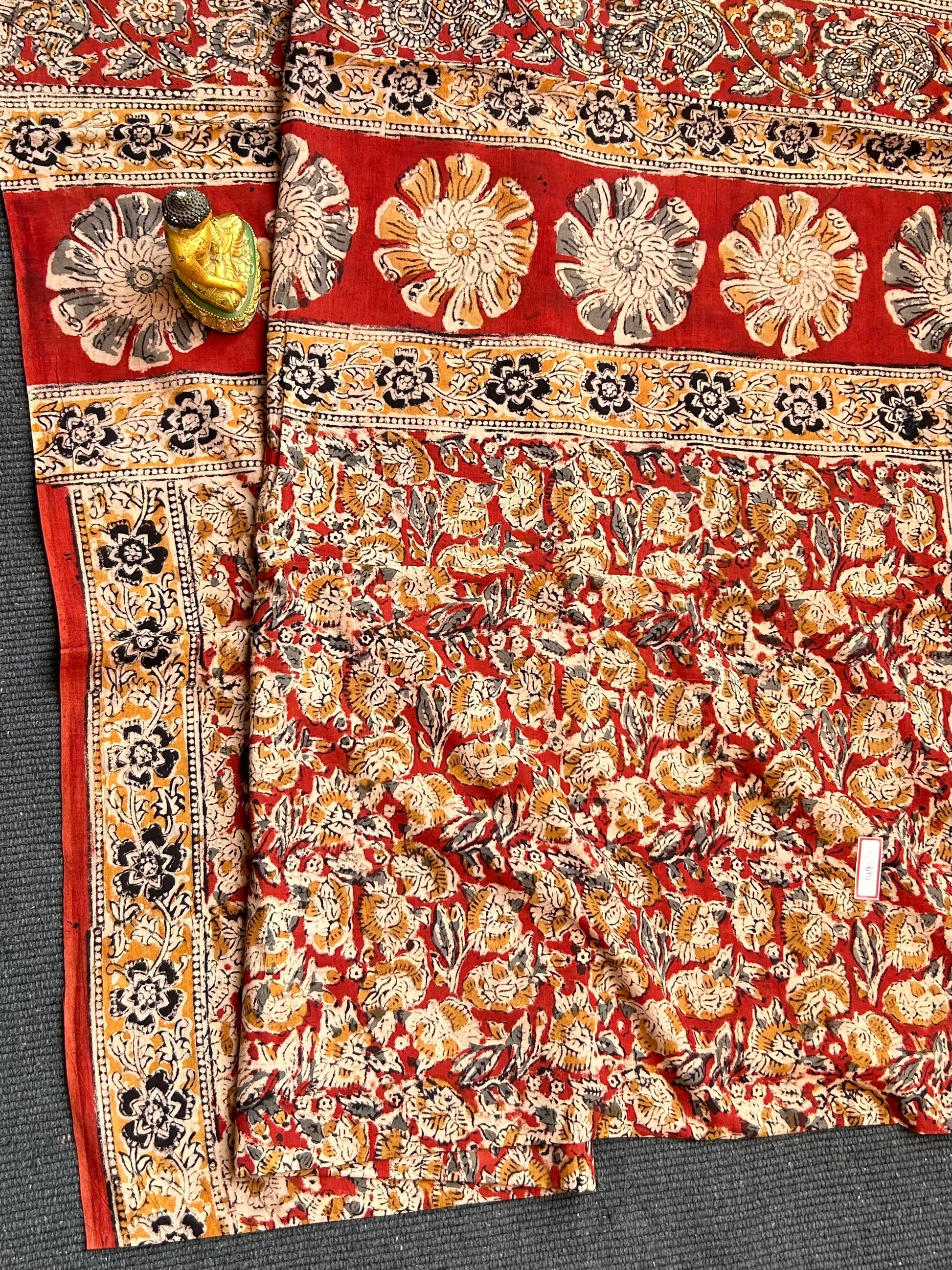 Kalamkari Malmal cotton saree with blouse